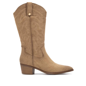 XTI Bota Media Caña Con Cremallera Beig 144308
